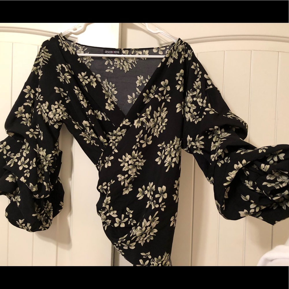 Fashion Nova Wrap top.